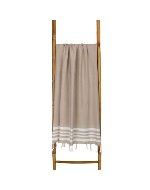 Fouta Newport beige a nido d'ape
