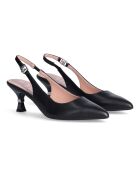 Slingbacks en Cuir Gaia noires - Talon 5 cm