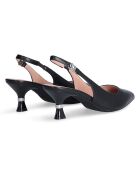 Slingbacks en Cuir Gaia noires - Talon 5 cm