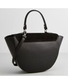 Sac à main en Velours de Cuir Votti noir - 28x21x9 cm