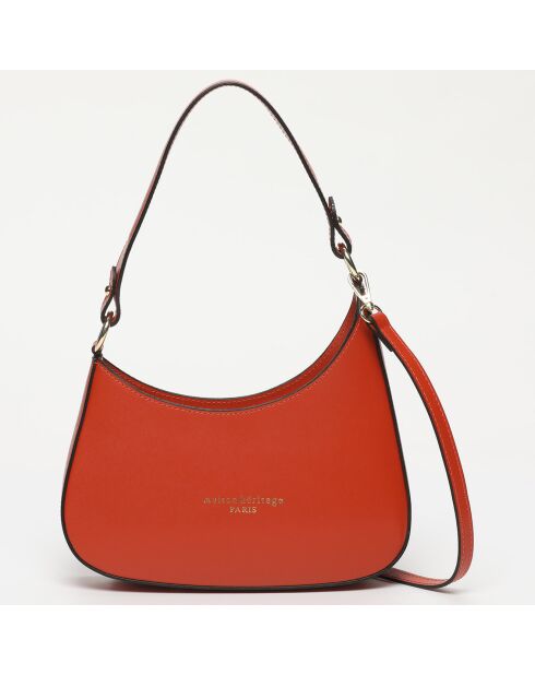 Sac porté épaule en Cuir Aline orange foncé - 27.5x21x6.5 cm