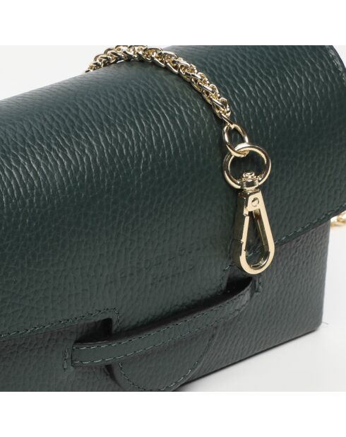 Sac bandoulière en Cuir Mani vert olive - 19x13x6.5 cm