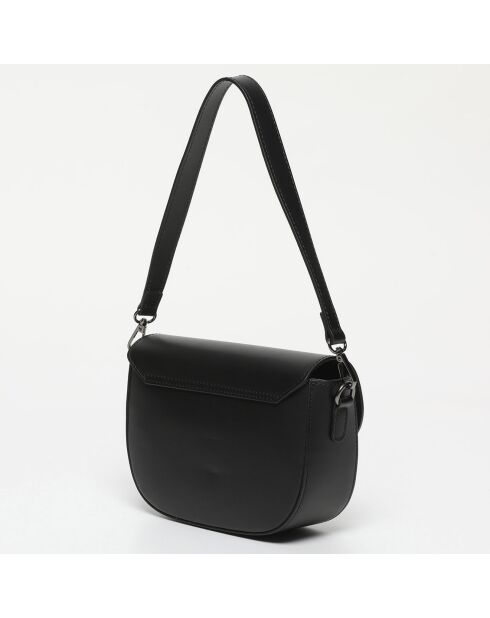 Sac bandoulière en Cuir Nelly noir - 21x15x7 cm