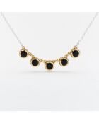 Collier en Argent, Laiton & Onyx noir