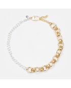 Halskette aus Silber und vergoldetem Messing