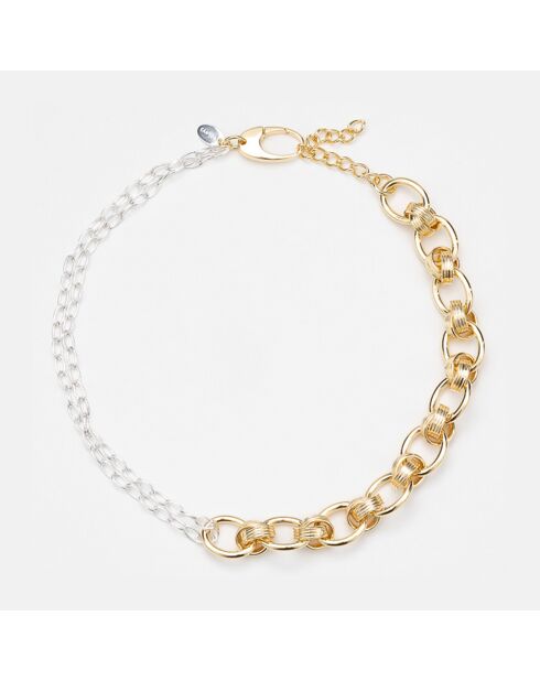 Halskette aus Silber und vergoldetem Messing