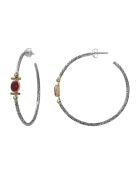 Boucles d'oreilles en Argent, Laiton, Sillimanite teintée & Perle synthétique
