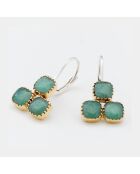 Boucles d'oreilles en Argent, Laiton & Amazonite