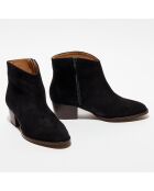 Boots en Velours de Cuir Nina noires