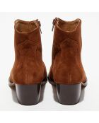 Boots en Velours de Cuir Nina marron