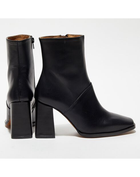 Bottines en Cuir Lorina noires - Talon 8,5 cm