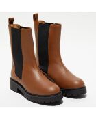 Chelsea Boots en Cuir Carmen camel