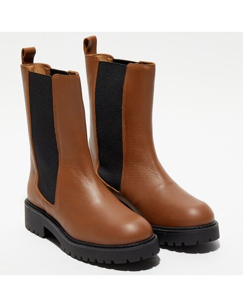 Chelsea Boots en Cuir Carmen camel