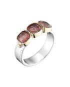 Bague en Argent, Laiton & Quartz fraise