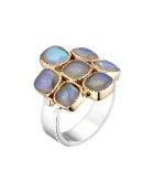 Bague en Argent, Laiton & Labradorite