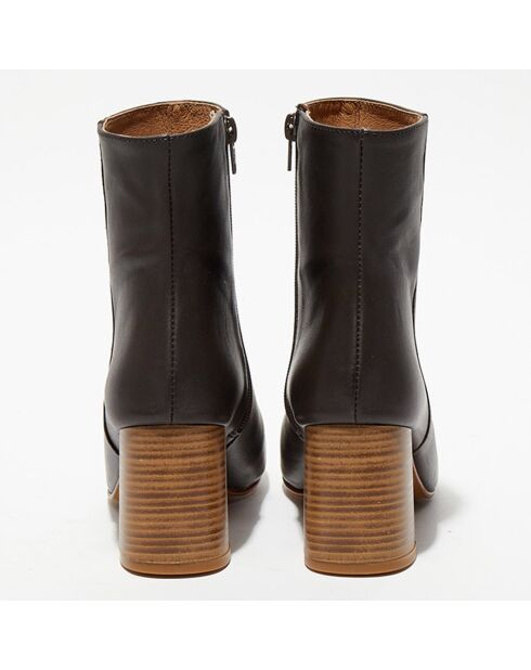 Bottines en Cuir Alba marron - Talon 8,5 cm