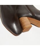 Bottines en Cuir Alba marron - Talon 8,5 cm