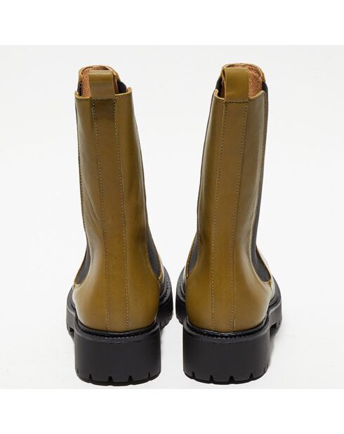 Chelsea Boots en Cuir Carmen kaki