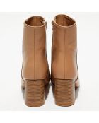 Bottines en Cuir Alba camel - Talon 8,5 cm