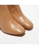 Bottines en Cuir Alba camel - Talon 8,5 cm