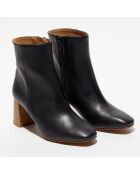 Bottines en Cuir Alba noires - Talon 8,5 cm