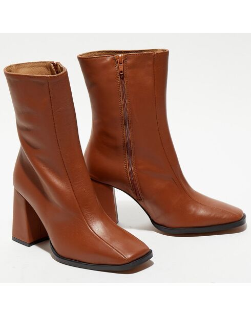 Bottines en Cuir Romy terracotta - Talon 8,5 cm