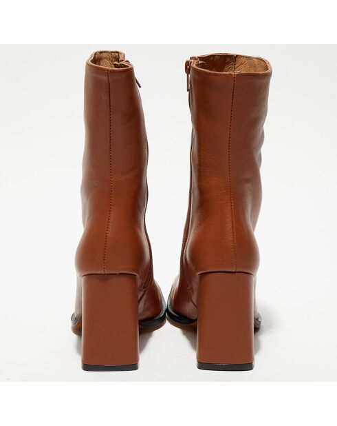 Bottines en Cuir Romy terracotta - Talon 8,5 cm