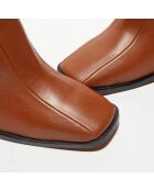 Bottines en Cuir Romy terracotta - Talon 8,5 cm