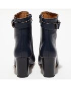 Bottines en Cuir Julia marine - Talon 7,5 cm