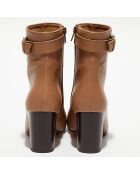 Bottines en Cuir Julia camel - Talon 7,5 cm