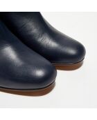 Bottines en Cuir Pia marine - Talon 7,5 cm