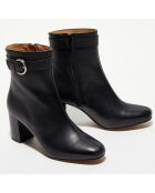 Bottines en Cuir Julia noires - Talon 7,5 cm