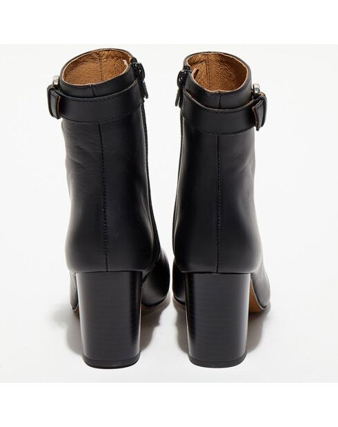 Bottines en Cuir Julia noires - Talon 7,5 cm