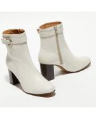 Bottines en Cuir Julia beiges - Talon 7,5 cm