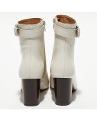 Bottines en Cuir Julia beiges - Talon 7,5 cm