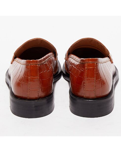 Mocassins en Cuir croco Mahault cognac