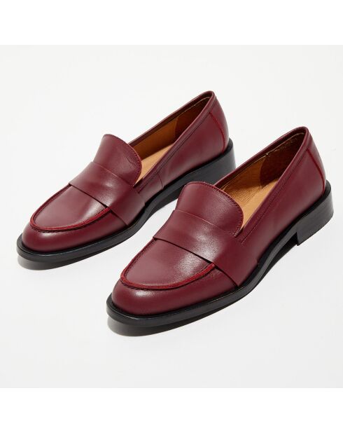 Mocassins en Cuir Ally bordeaux