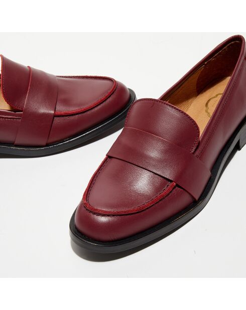 Mocassins en Cuir Ally bordeaux