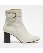 Bottines en Cuir Julia beiges - Talon 7,5 cm