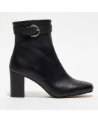 Bottines en Cuir Julia noires - Talon 7,5 cm