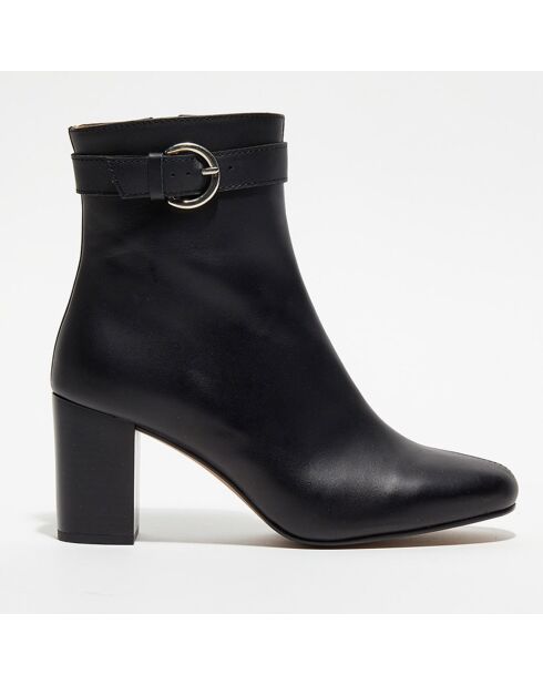 Bottines en Cuir Julia noires - Talon 7,5 cm