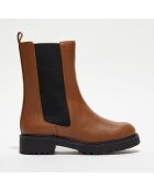 Chelsea Boots en Cuir Carmen camel