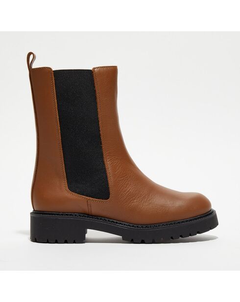 Chelsea Boots en Cuir Carmen camel