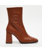 Bottines en Cuir Romy terracotta - Talon 8,5 cm