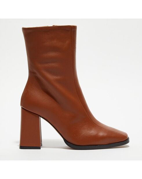 Bottines en Cuir Romy terracotta - Talon 8,5 cm