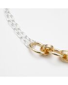 Halskette aus Silber und vergoldetem Messing