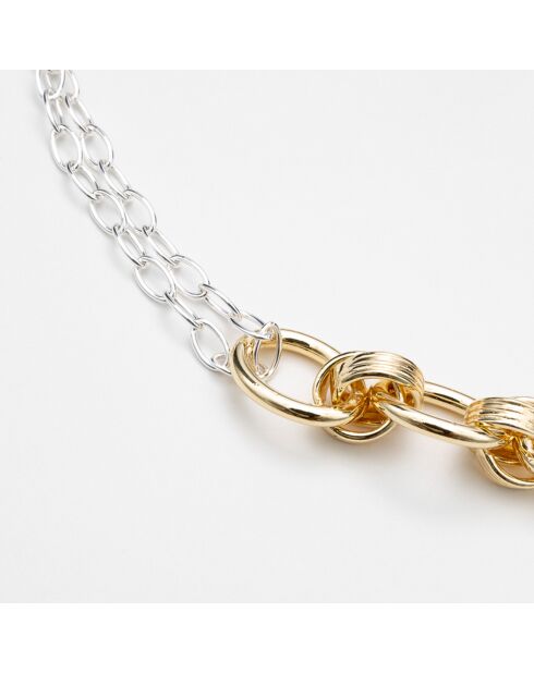Halskette aus Silber und vergoldetem Messing