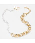 Halskette aus Silber und vergoldetem Messing