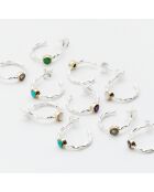 Boucles d'oreilles en Argent, Laiton & Améthyste violette