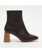 Bottines en Cuir Alba marron - Talon 8,5 cm